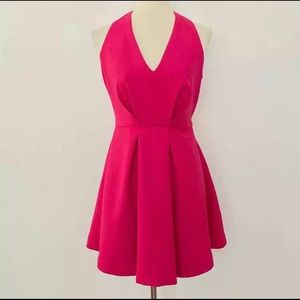 Keepsake the label crossback dress with pockets magenta